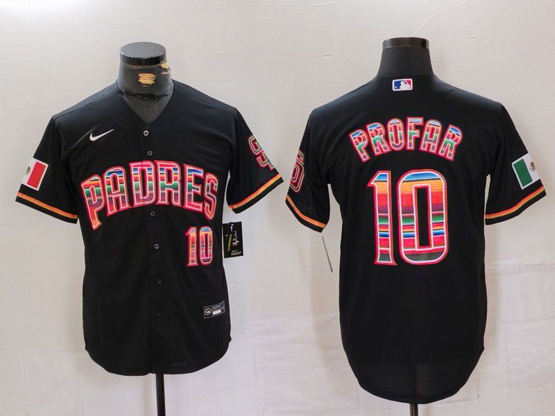 Men San Diego Padres #10 Profar Black Fashion Nike Game MLB Jersey style 1